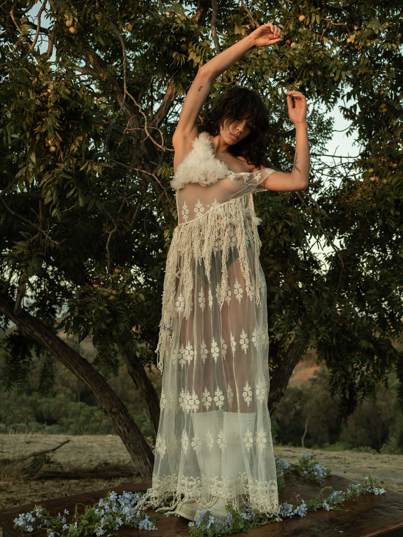 Myus Gown, silk noil, color natural