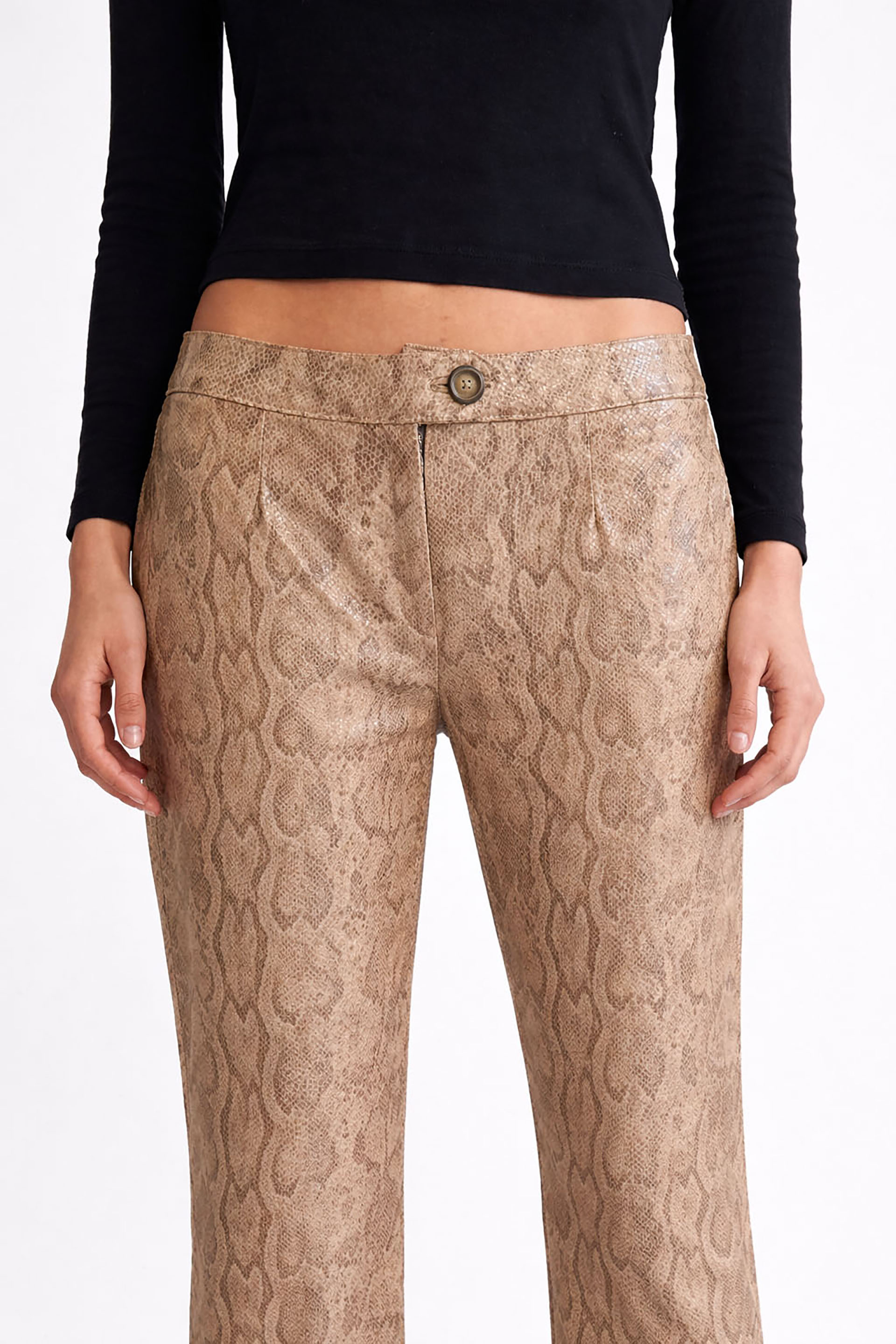 Myus FW26 Python Trouser, python embossed calfskin leather