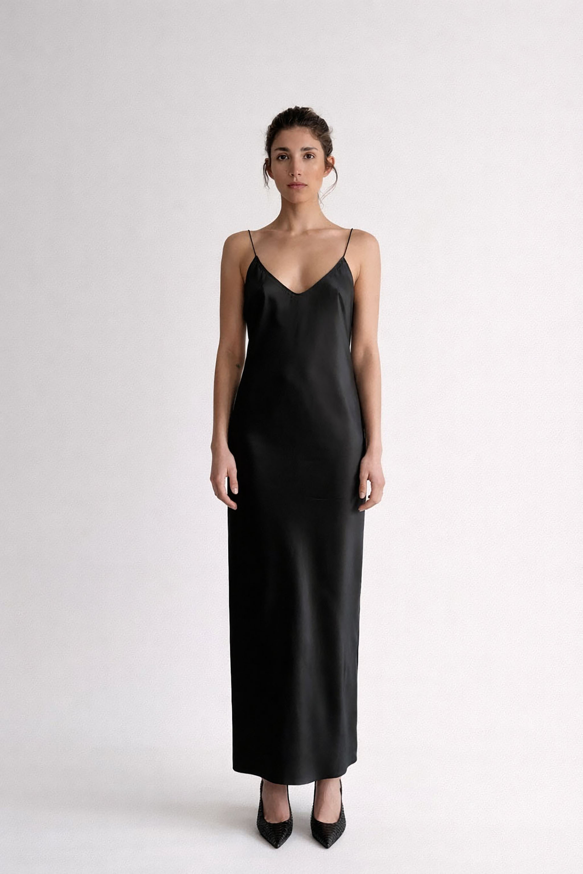 Myus Simone Slip Evening Dress, 100% silk charmeuse