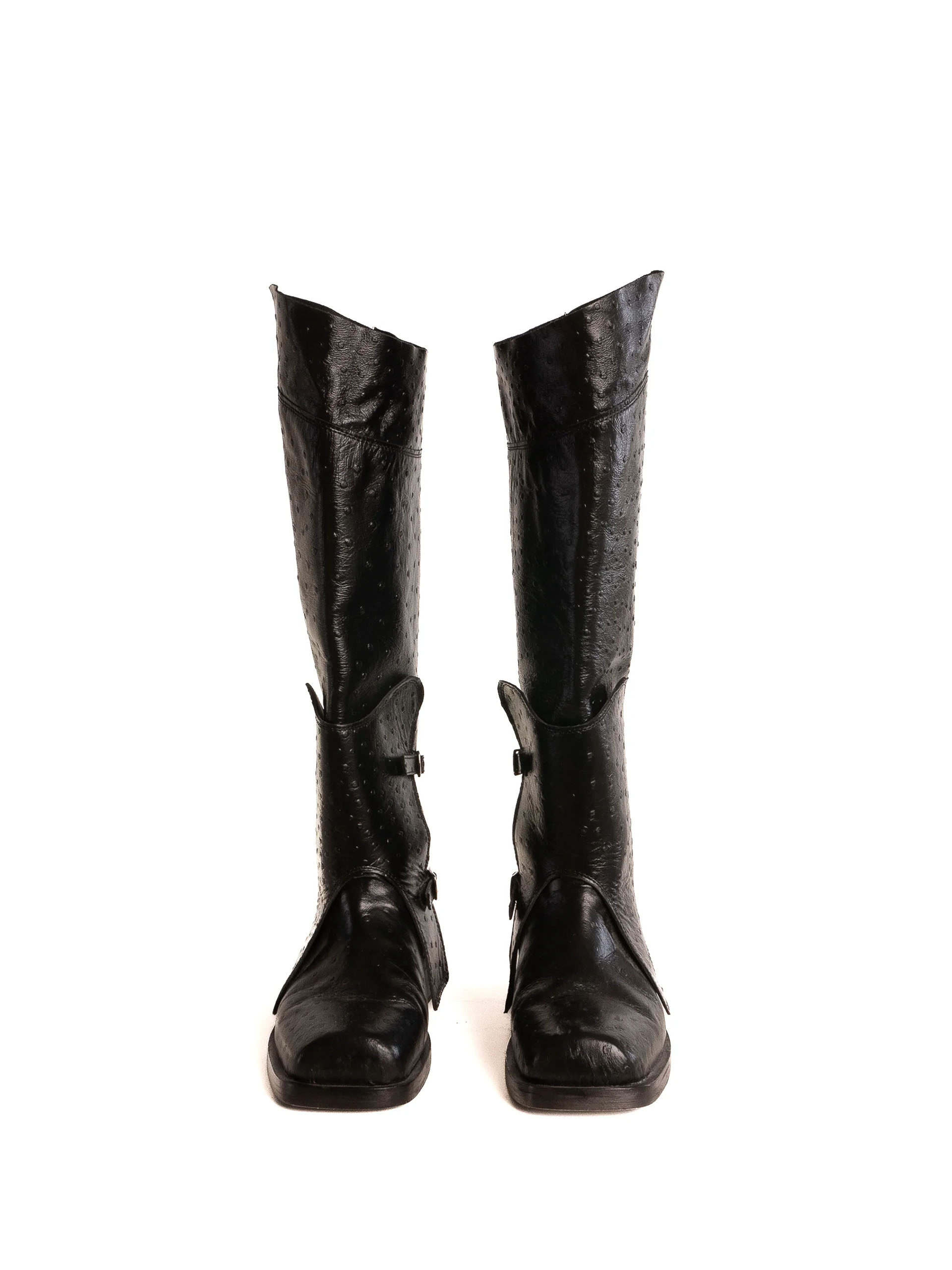 Myus Cavalières Jumping Boot, ostrich leather, black